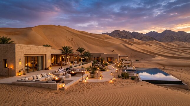 desert resort luxury hotel oasis retreat middle east resort dubai desert abu dhabi resort luxury travel desert architecture modern desert villa swimming pool desert infinite pool