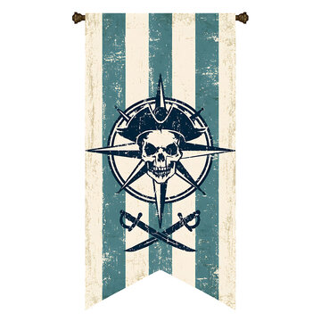 Pirate party banner for Talk Like a Pirate Day celebration in local community center