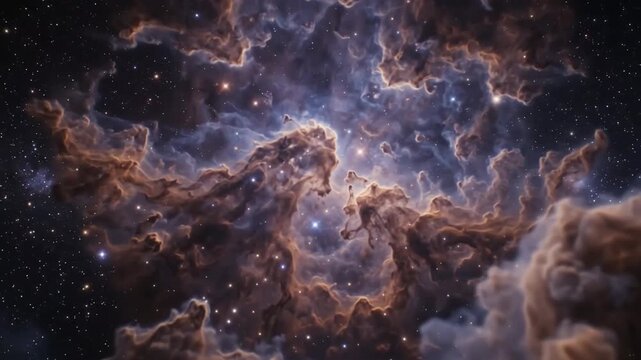 Stunning Deep Space Nebula Captured With Radiant Galactic Dust And Glowing Distant Stars In Cosmos