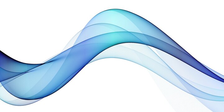 Abstract blue wave background with smooth curves and flowing lines digital design wallpaper