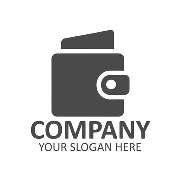 Minimalist wallet icon logo design template