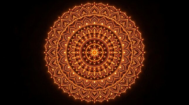 Intricate geometric pattern resembling a glowing organic circular structure