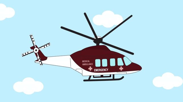 Medical Ambulance helicopter flying in the sky