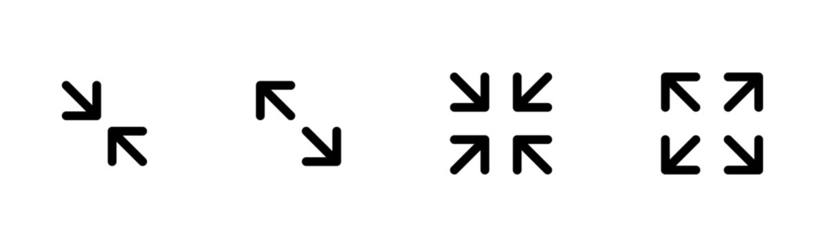 Expansion and Contraction arrow icon set