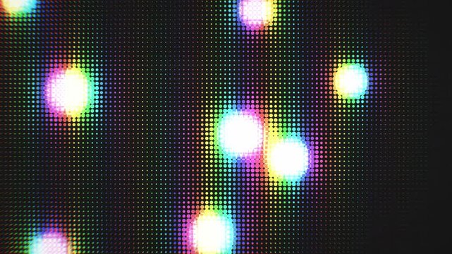Halftone LED dots and soft glowing spheres pulsate across a digital grid in an ambient 3D animation designed for stage backdrops and live streams