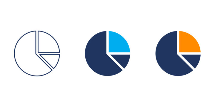 Pie chart  icon set, Editable stroke, and solid vector icons
