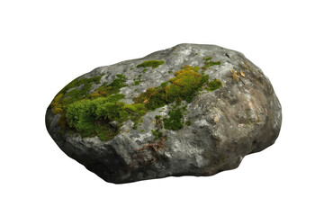 Fototapeta premium Rounded gray rock with moss patches
