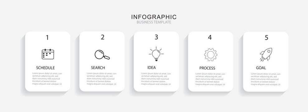 modern design template Timeline Creator infographic template. 5 Step timeline journey, calendar Flat simple infographics design template