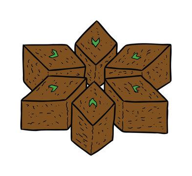 Traditional Indonesian Kue Wajik Sweet Sticky Rice Cake Illustration