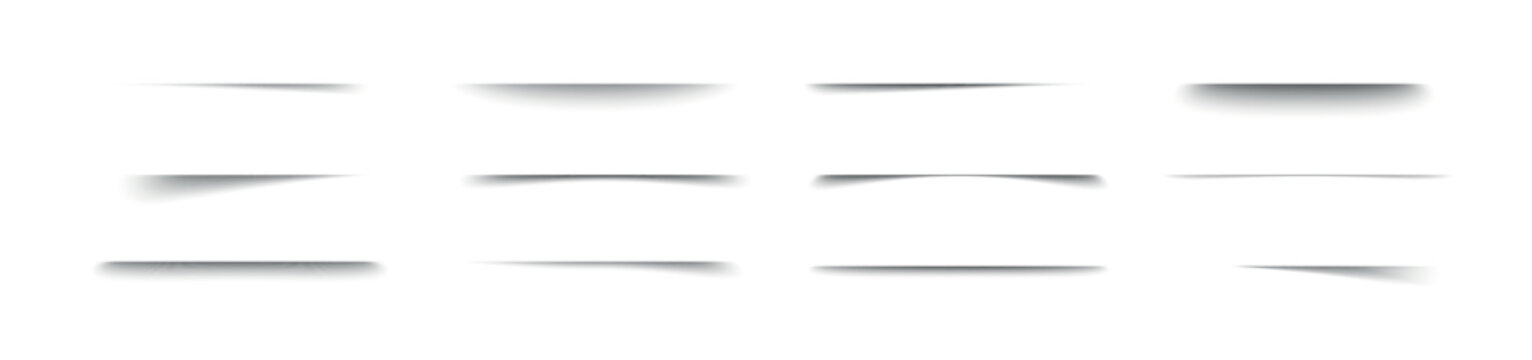Collection of subtle shadow effects for graphic design and web elements