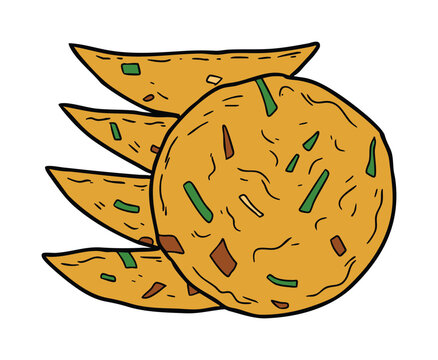 Bakwan Indonesian Deep Fried Vegetable Fritter Illustration