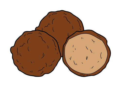 Indonesian Traditional Fried Banana Godok Pisang Snack Illustration