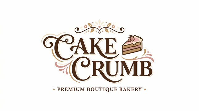 Boutique bakery logo design featuring vintage cake slice icon