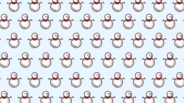 Christmas White Snowflake Winter Holiday Pattern Seamless Loop Animation
