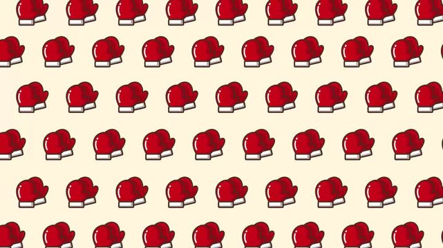 Christmas Red Bell Traditional Holiday Pattern Seamless Loop Animation
