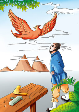 Ancient Chinese myths and Legends: Luban made wooden kites. Lu Ban missed his parents and wife very much outside. He made an exquisite wooden kite, installed a mechanism and rode easily.