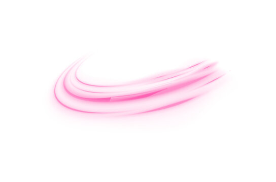 Curved pink light streaks form a delicate, luminous arc. The soft trails are semi-transparent with a glowing gradient effect. This ethereal design is perfect for futuristic and romantic.