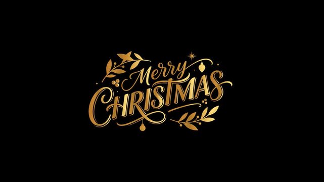 Christmas Gold Typography Elegant Holiday Greeting Motion Graphic