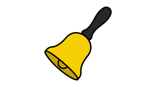 Yellow school handbell and signal for profesor vector design