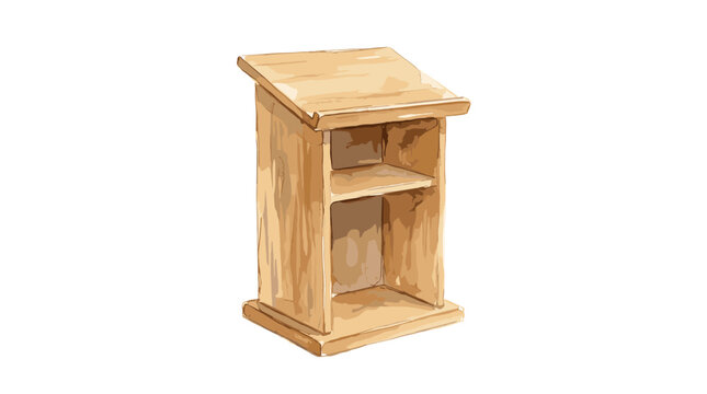 Wooden podium stand for university profesor vector lecture