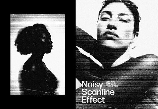 Noisy Scanline Photo Effect For Poster And Social Media Design