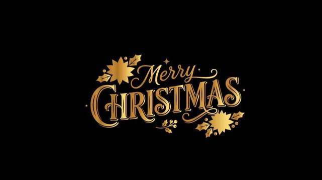 Christmas Upscale Gold Lettering Festive Title Treatment Motion Graphic