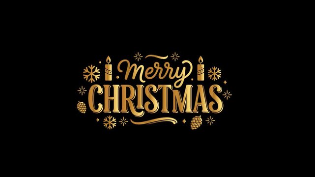Christmas Refined Golden Lettering Seasonal Celebration Motion Graphic
