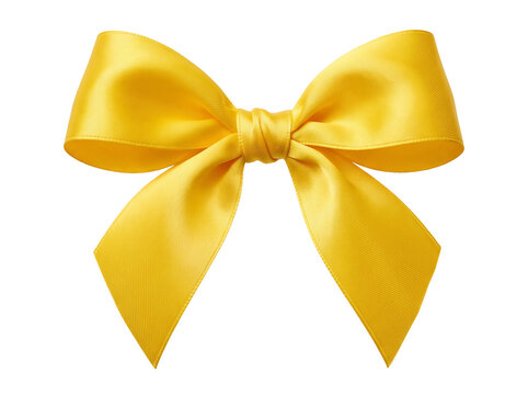Clean yellow silk ribbon bow element