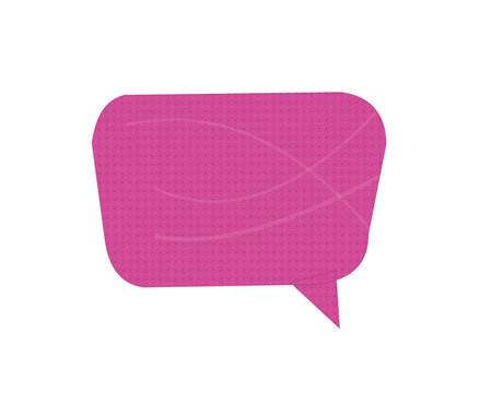 Pink speech bubble icon with rounded corners for chat and communication design