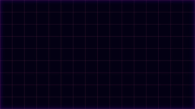 Dark purple neon grid background with retro aesthetic, abstract futuristic digital tech pattern design for creative digital media