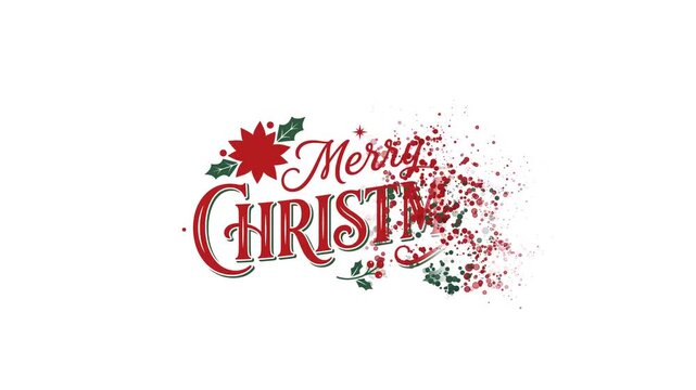 Christmas Bright Seasonal Greeting Typography Reveal Motion Background