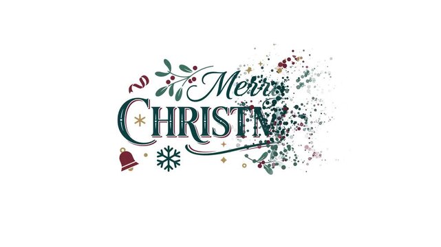 Christmas Holiday Lettering Graceful Festive Text Reveal Animation