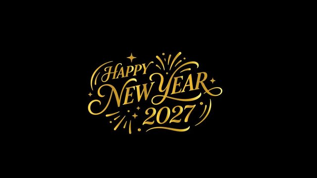 Happy 2027 Luxury Gold Particle Holiday Greeting Motion Design