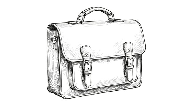 Classic leather satchel for a profesor vector illustration