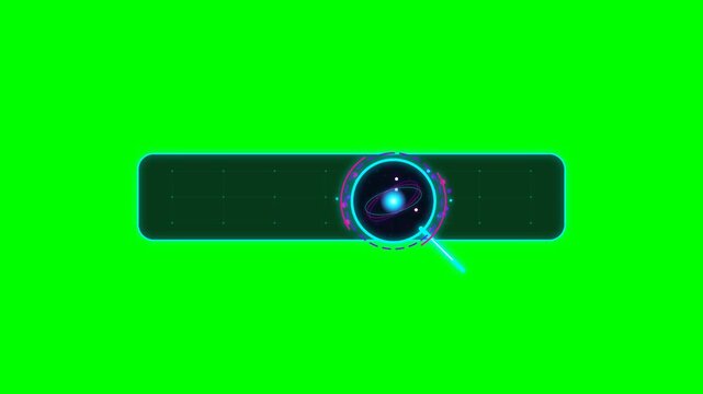 Futuristic Science Loading Bar With Animated Atomic Orbital Motion On Green Screen
