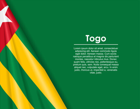 Togolese waving national flag background and placeholder text. Vector illustration.