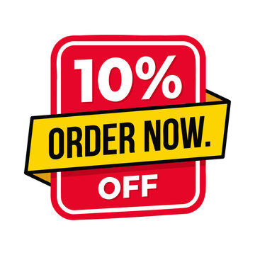 10% Off Order Now Promotional Sale Badge