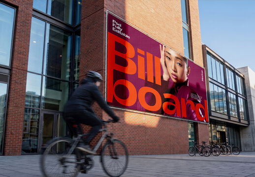 Billboard Mockup On Building Facade
