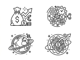 Fototapeta premium Abstract Concepts of Wealth, Innovation, and Global Economy.