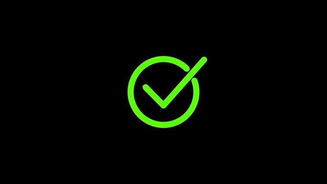 Checkmark animation symbol, yes approve choice, approved tick mark, verified symbol, yes icon, check mark.
