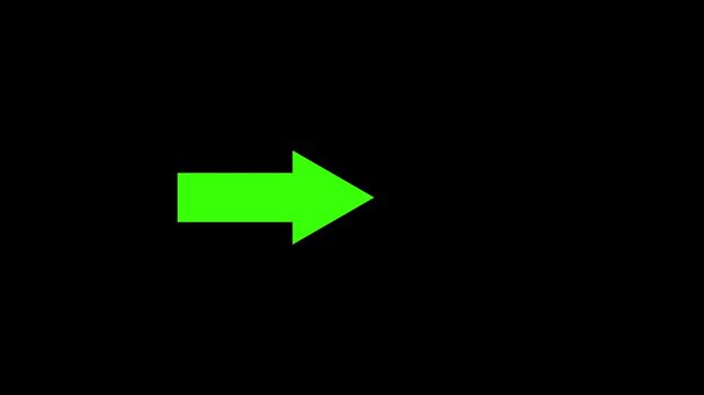 Directional arrow icon animation pointing right showing movement next step and progress. direction symbol indicating back or previous page.