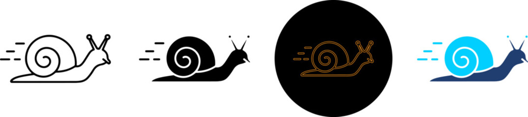 Fast moving snail icons set © Icon Market