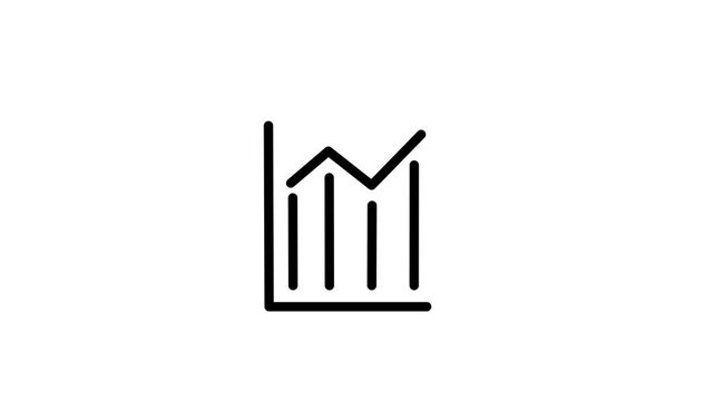Animation graphics business growth icon. Business growth charts. Increasing growth chart with upward arrow icon business concept.