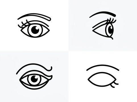 Basic Eye and Eyebrow Sketch Variations for Designers.