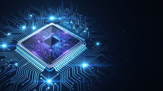 Glass 3D microchip radiates across a circuit board