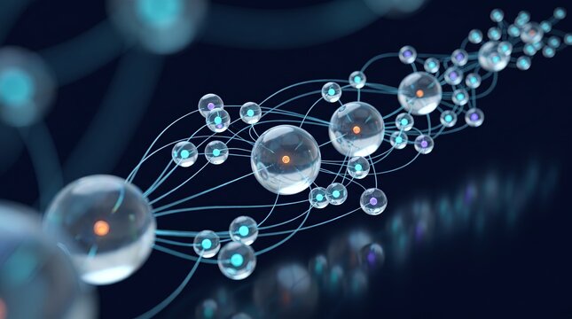 Floating 3D nodes weave a molecular data network