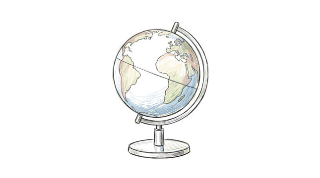 Educational profesor vector world globe sketch for geography