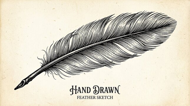 feather on black background