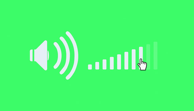 Illustration of a audio volume level control icon, sound volume slider interface - close-up.