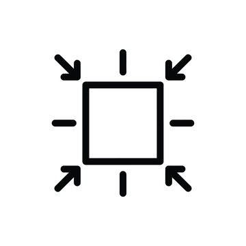 Minimalist square icon representing compression or shrinking user interface